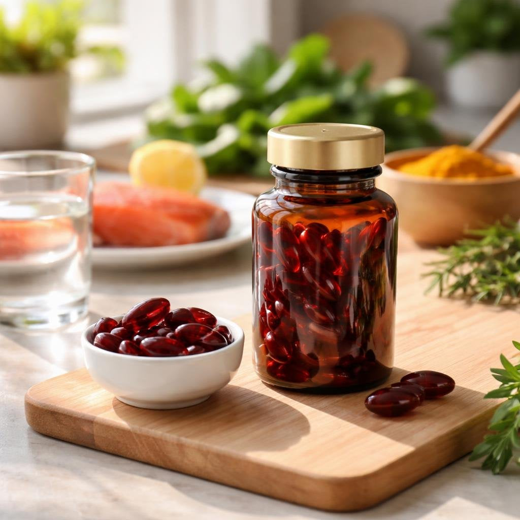Astaxanthin softgel capsules for antioxidant daily routine