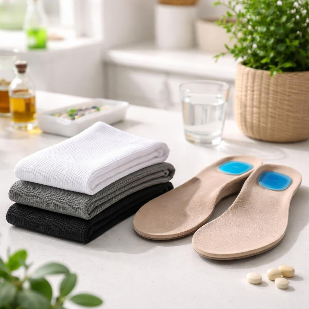 Diabetic socks with cushioned insoles for sensitive feet