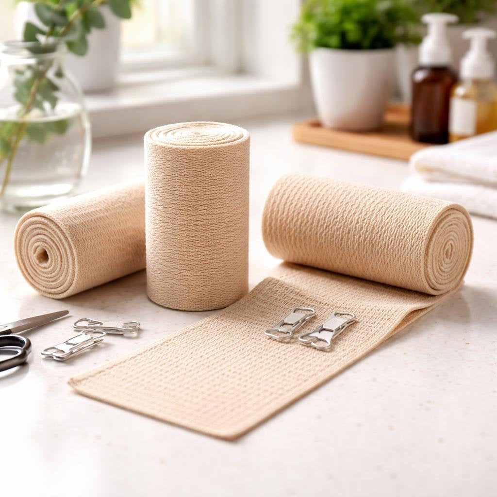 Elastic bandage wrap offering ankle compression and support