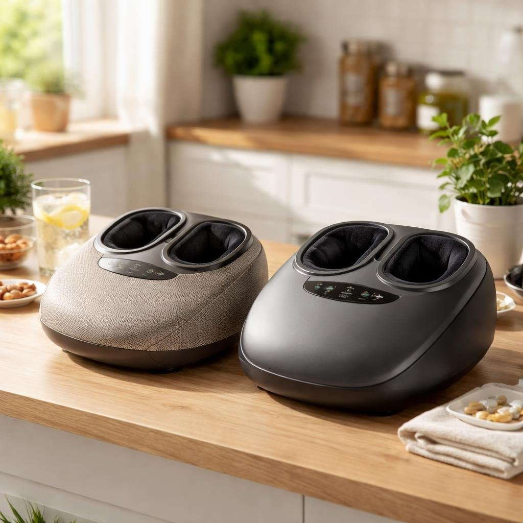 Electric foot massager with heat and adjustable intensity