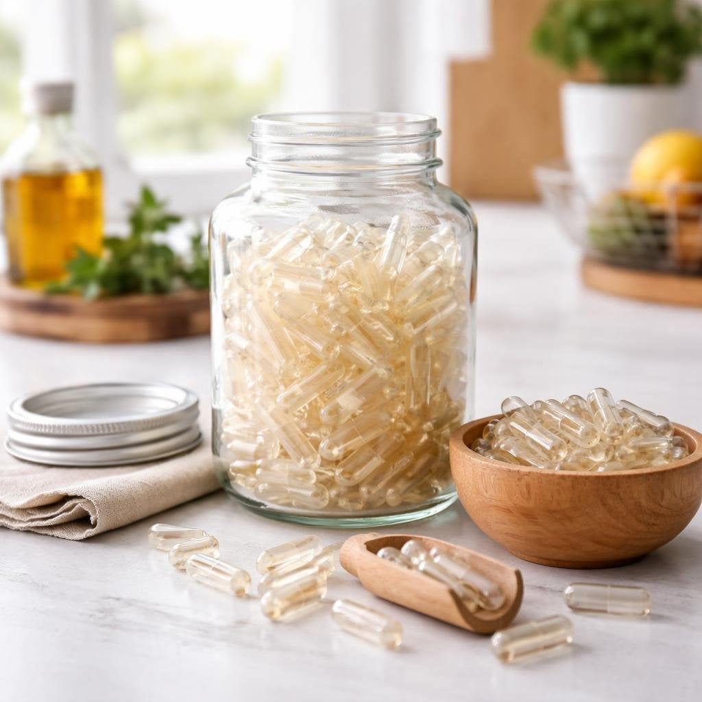 Empty gelatin capsules for DIY supplement powder filling