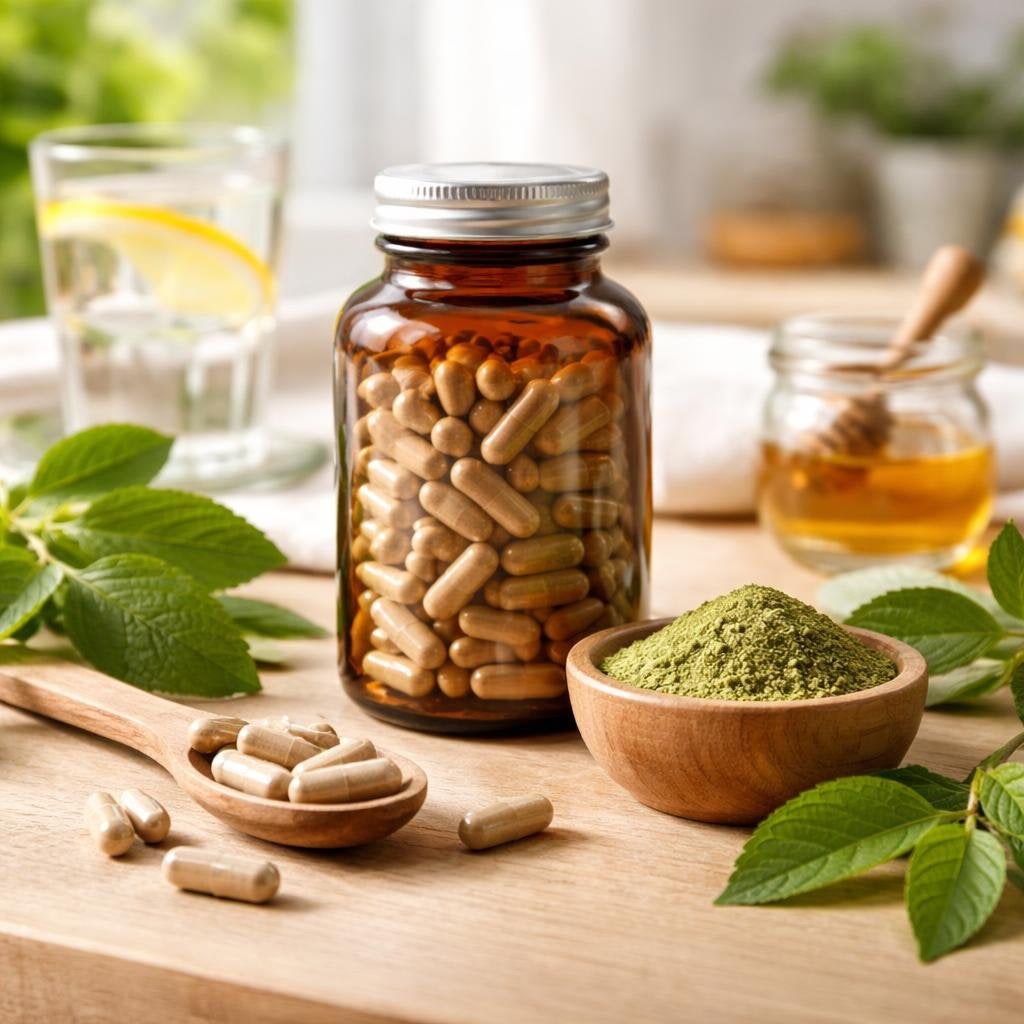 Gymnema sylvestre supplement capsules and tablets selection