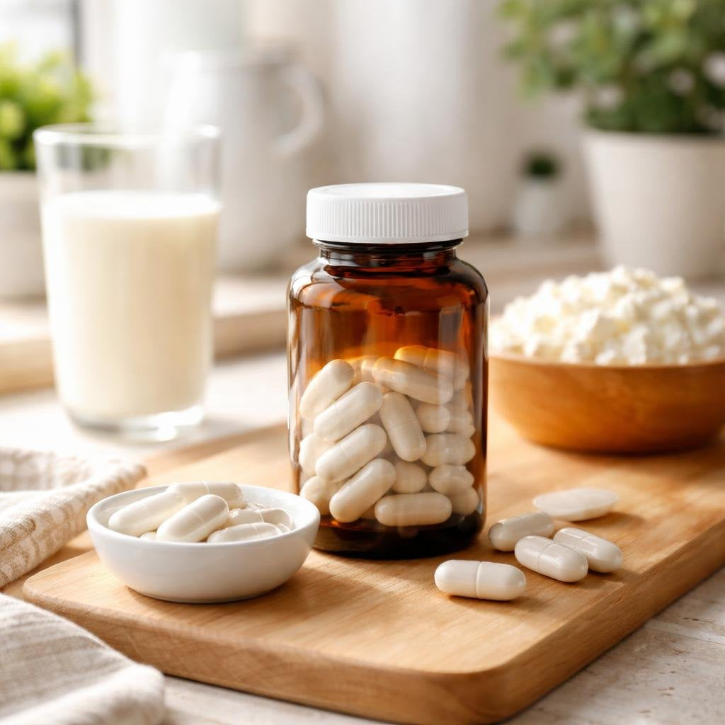 Lactase tablets for comfortable dairy digestion support