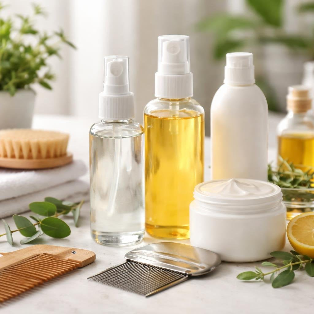 Lice treatments and nit combs for home routines