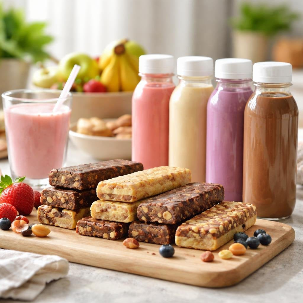 Nutrition bars and ready-to-drink protein selection