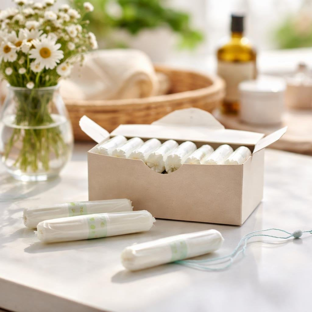Organic cotton tampons for light to heavy flow