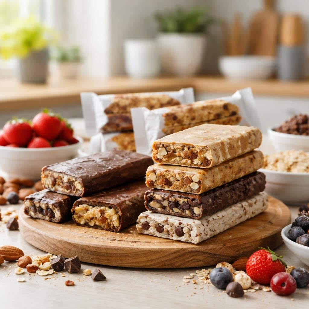 Selection of protein and energy sports bars