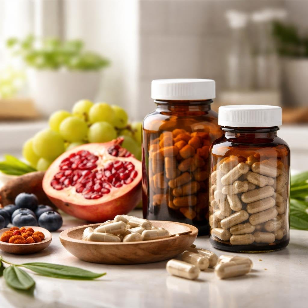 Polyphenol antioxidant capsules with resveratrol and EGCG