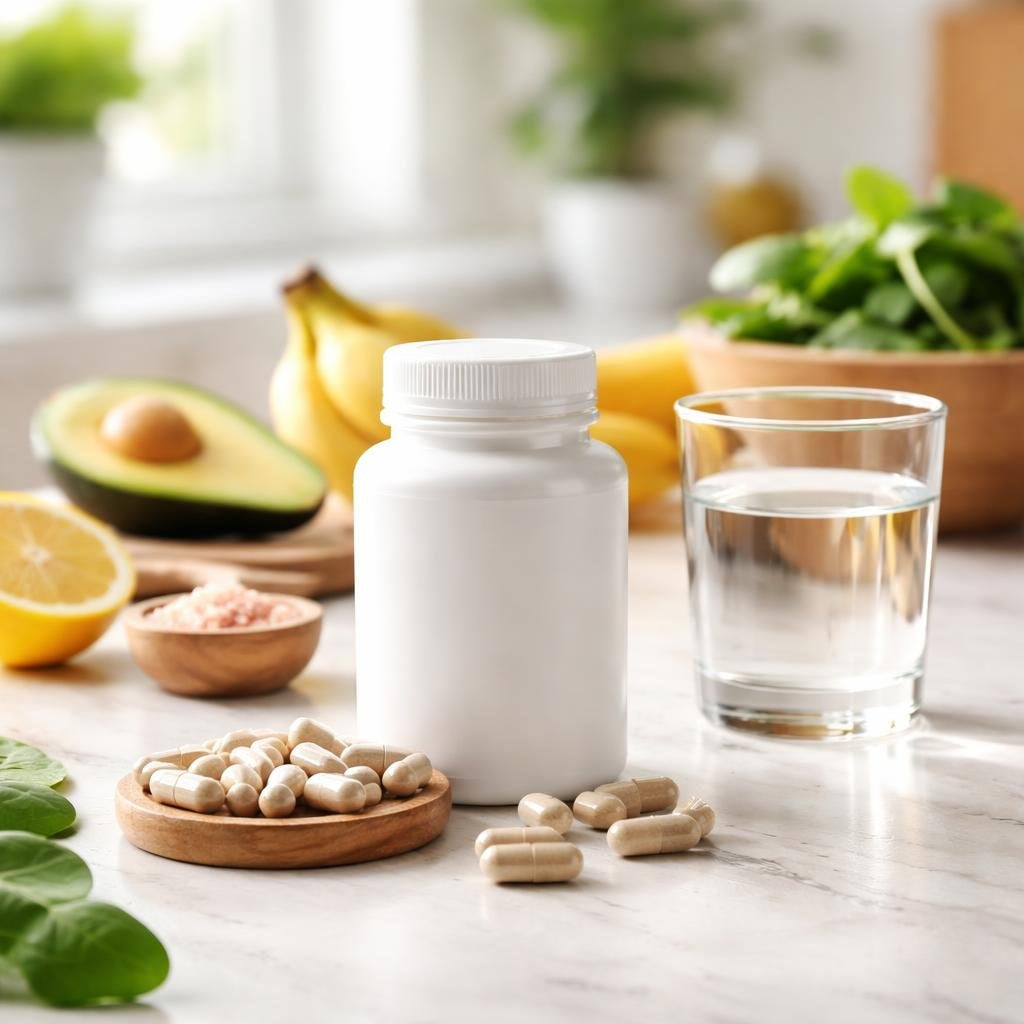 Potassium mineral supplements for electrolyte and muscle support
