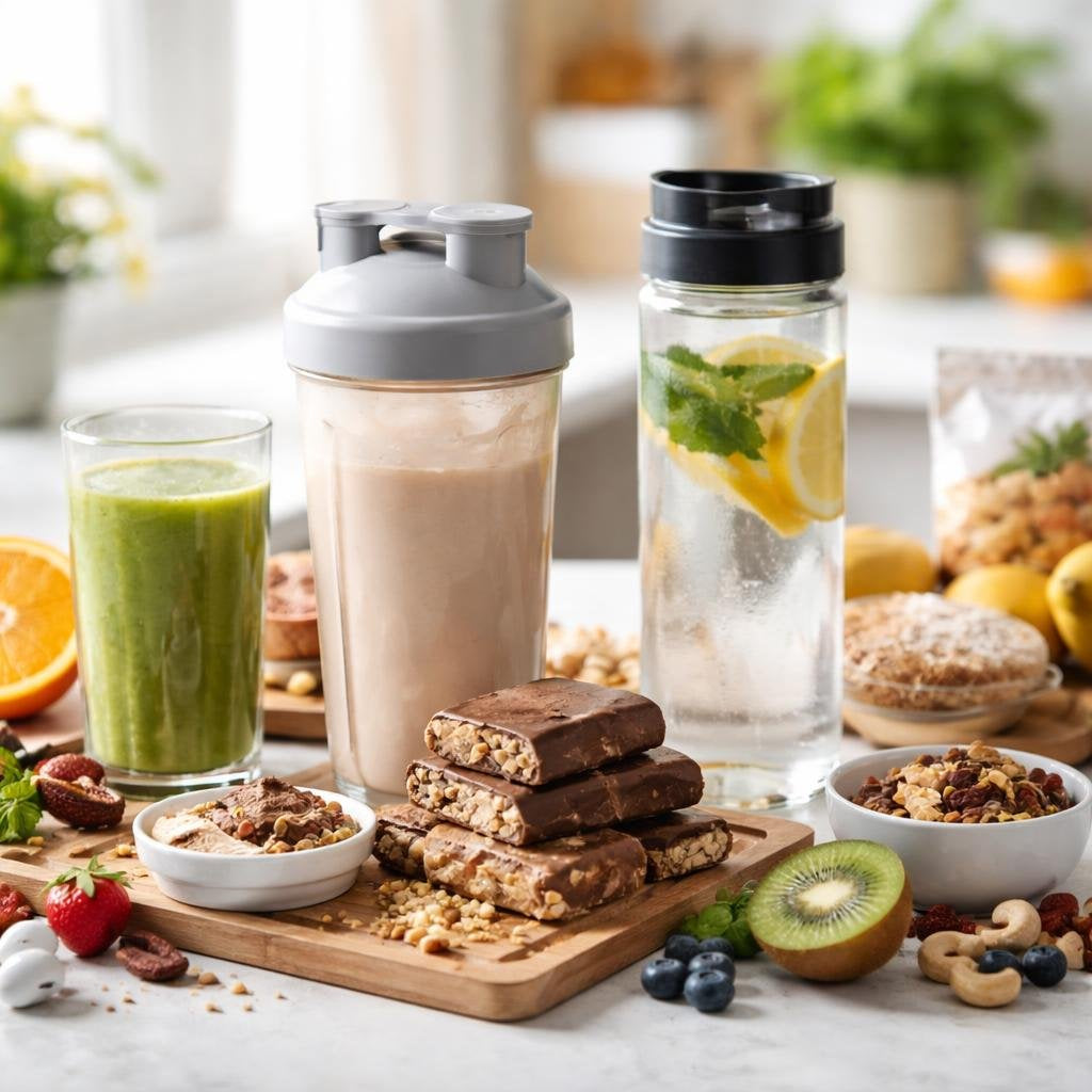 Sports nutrition bars and drink mixes for training days