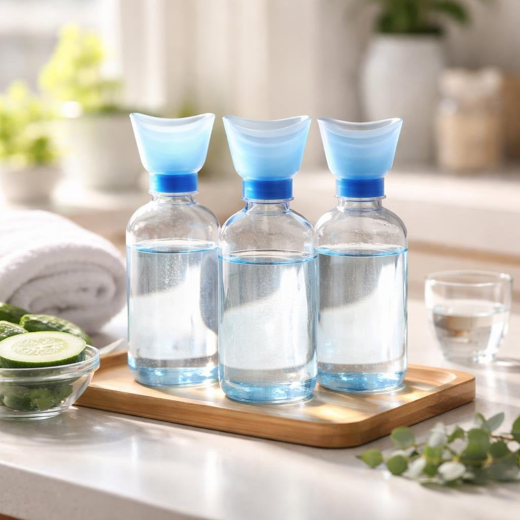 Sterile eye wash bottle for gentle daily rinsing