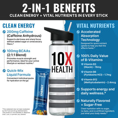 Packet of 10X Health Energy Wave Crusher tropical punch for quick energy boost