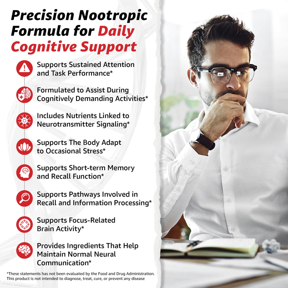 Capsules of 10X Health Focus for daily brain support.