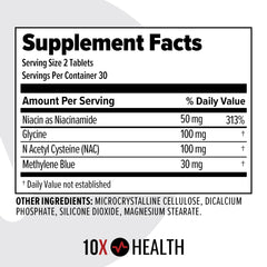 Black pepper extract detail on the 10X Health bottle suggests enhanced absorption.