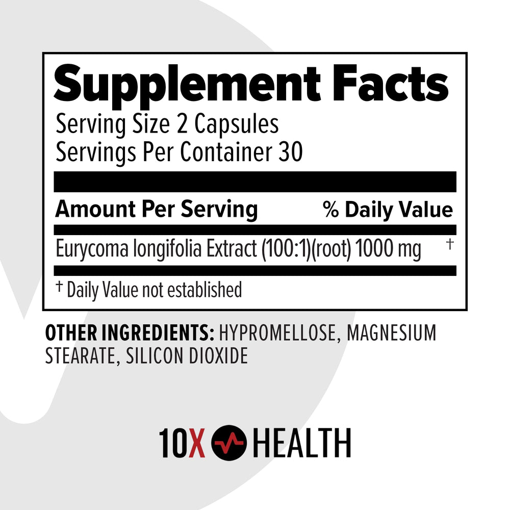 10X Health System Alpha Tongkat Ali focus improving energy and mood.