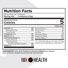 10X Health Electrolytes Lemon Lime packet closeup showing sugar-free hydration