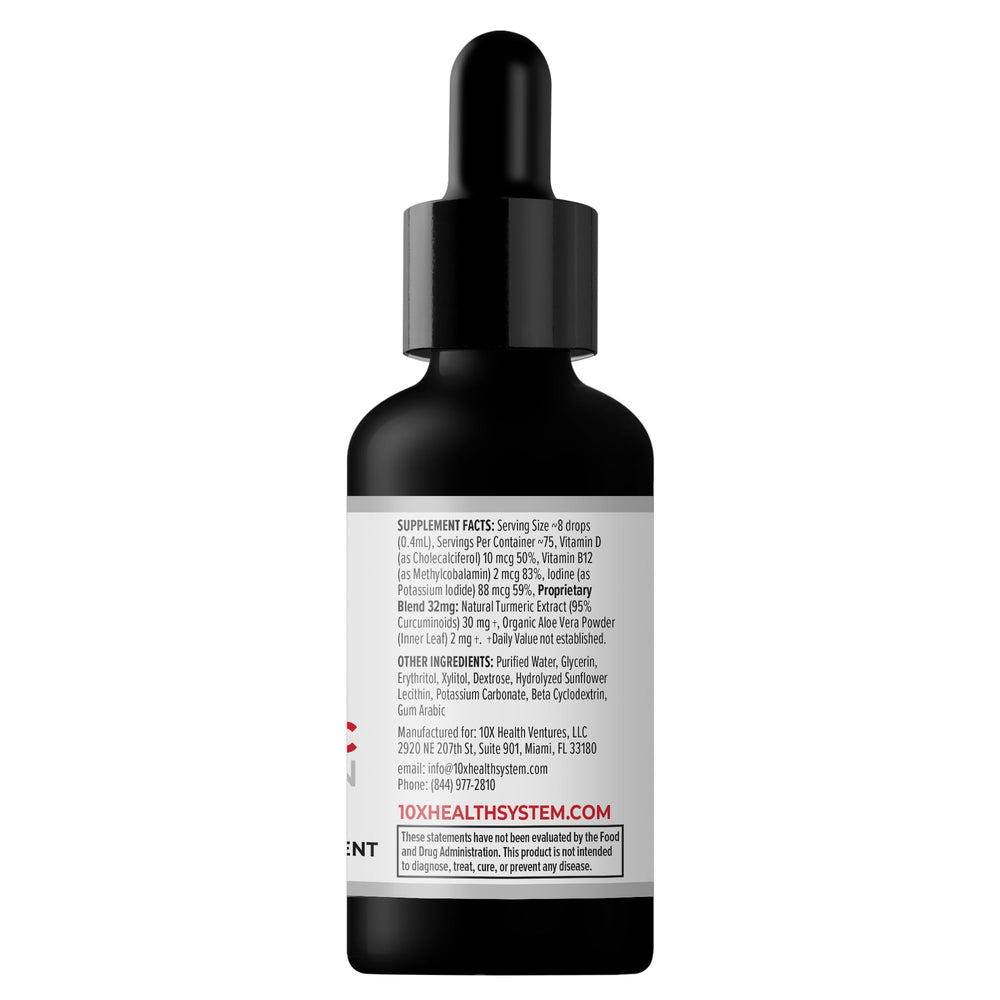 10X Health Turmeric Drops USA-made with rigorous quality testing