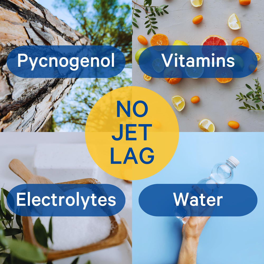 1Above Pycnogenol immune support tablets for travel wellness.