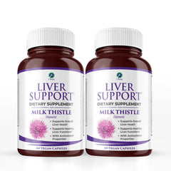 1 Body Liver Support bottle with milk thistle demonstrates liver-friendly formula for daily wellness.