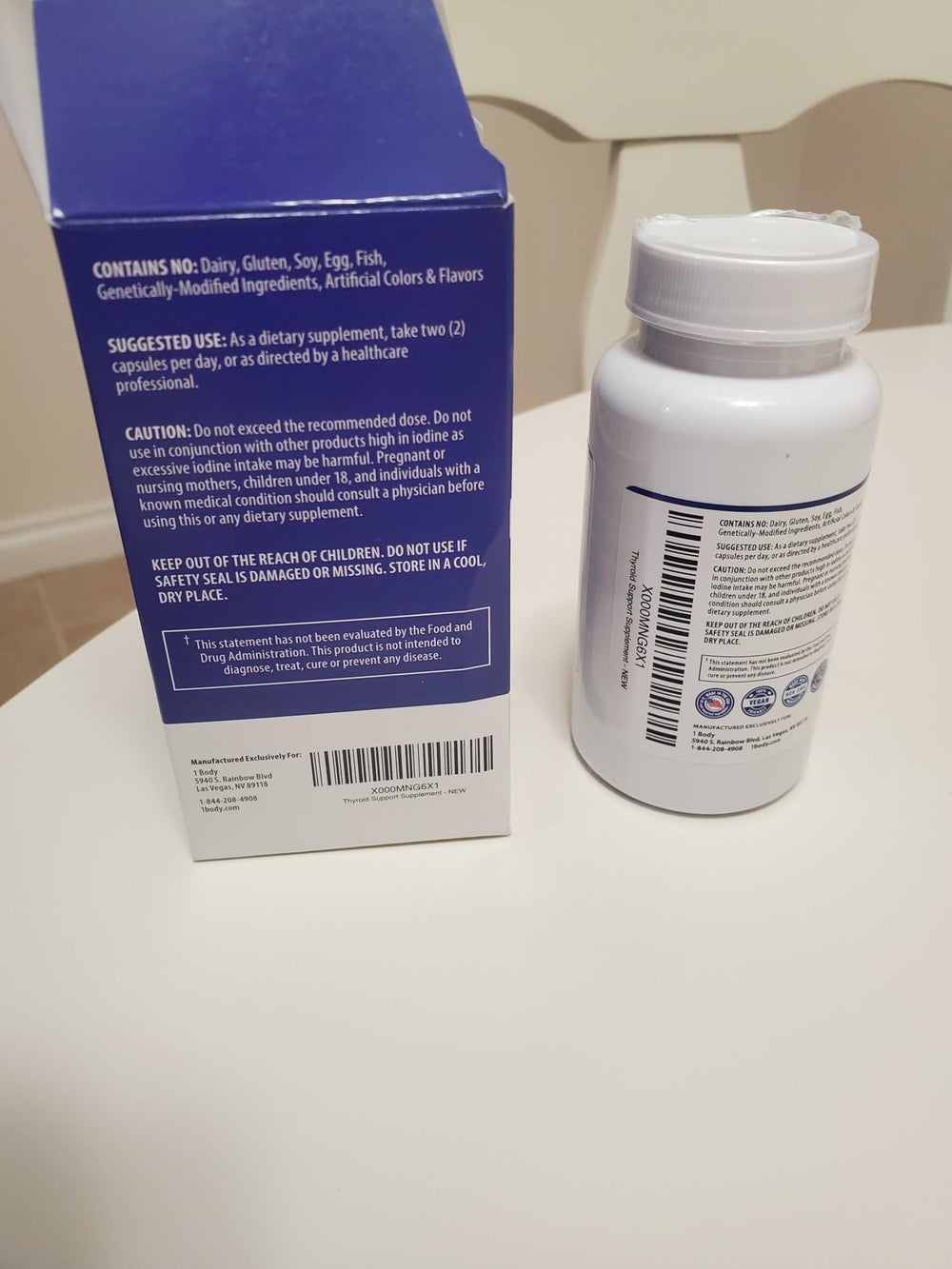 1 Body Thyroid Support boxed packaging illustrates a 3-pack, 90-day supply option.