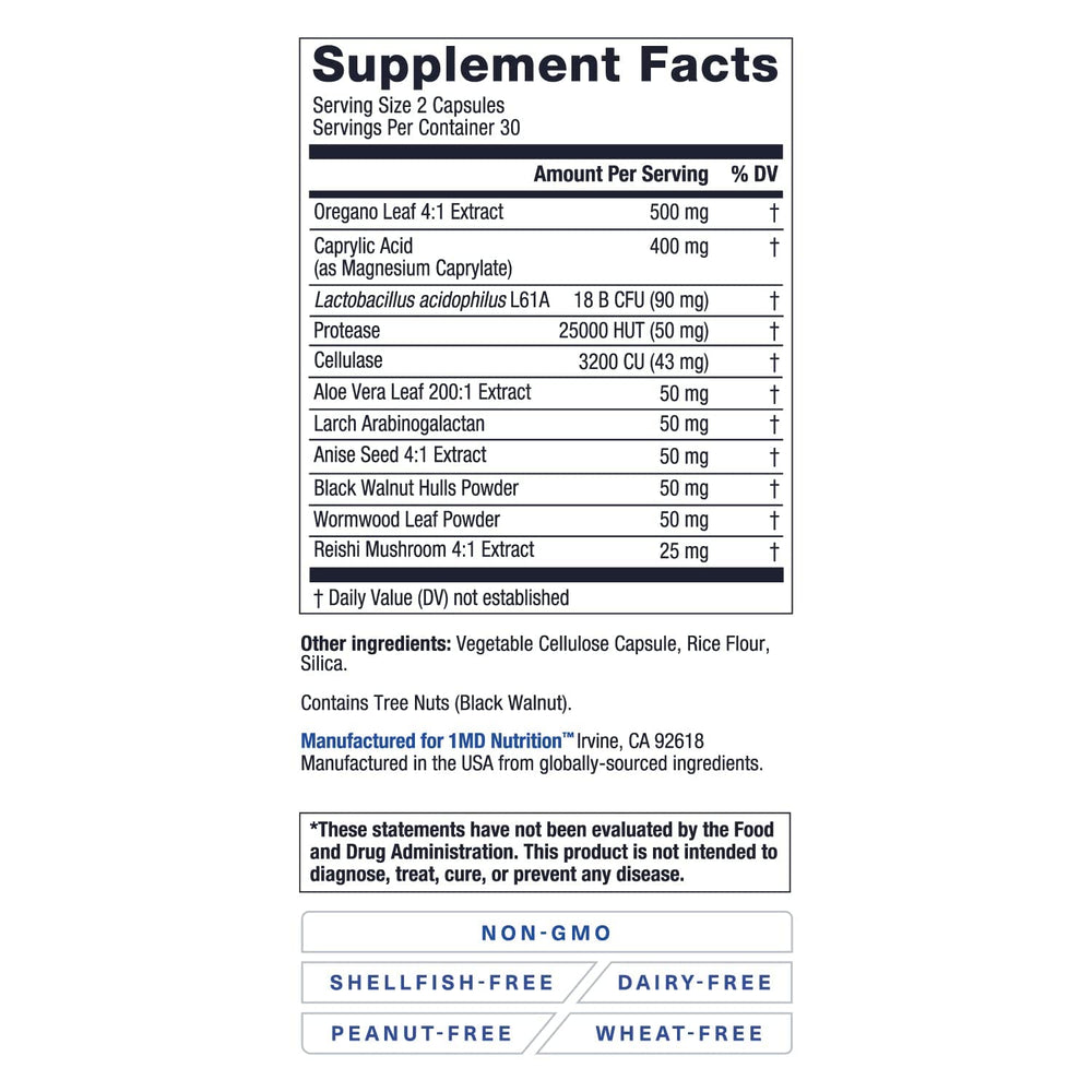 1MD BalanceMD label with 60 capsules indicating daily use.