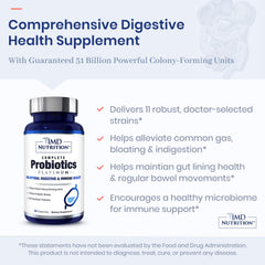 Dairy-free formula symbol with 11-strain blend implying broad gut health potential.