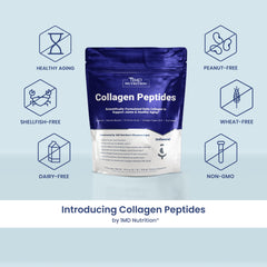1MD Nutrition Collagen Peptides scoop highlighting unflavored powder for daily use
