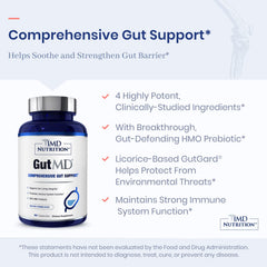 1MD Nutrition GutMD packaging box displaying brand and gut health focus.