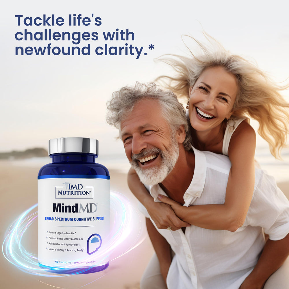 MindMD label closeup emphasizes Bacopa and green tea ingredients for cognitive support