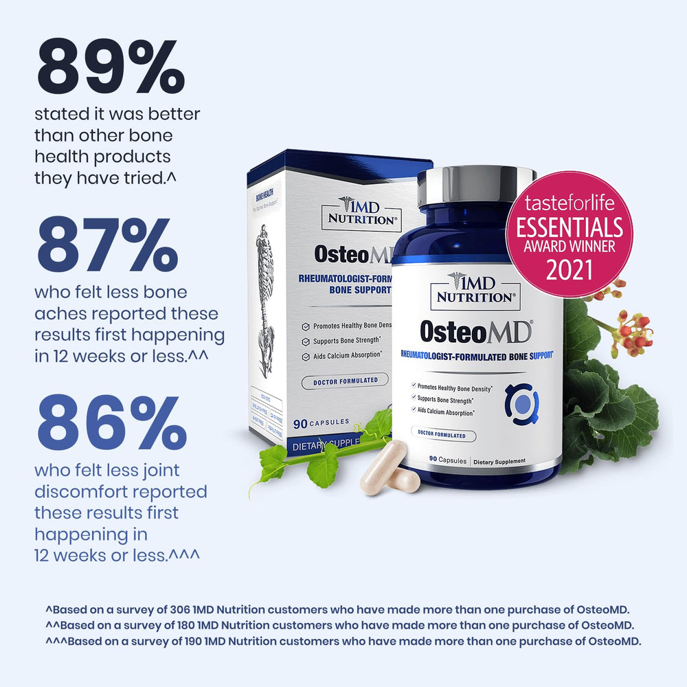OsteoMD bottle side profile showcasing compact bottle design