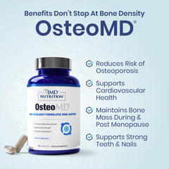 OsteoMD capsules inside pack emphasizing convenient form