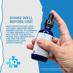 1Q Focus advanced absorption with MCT oil visual.