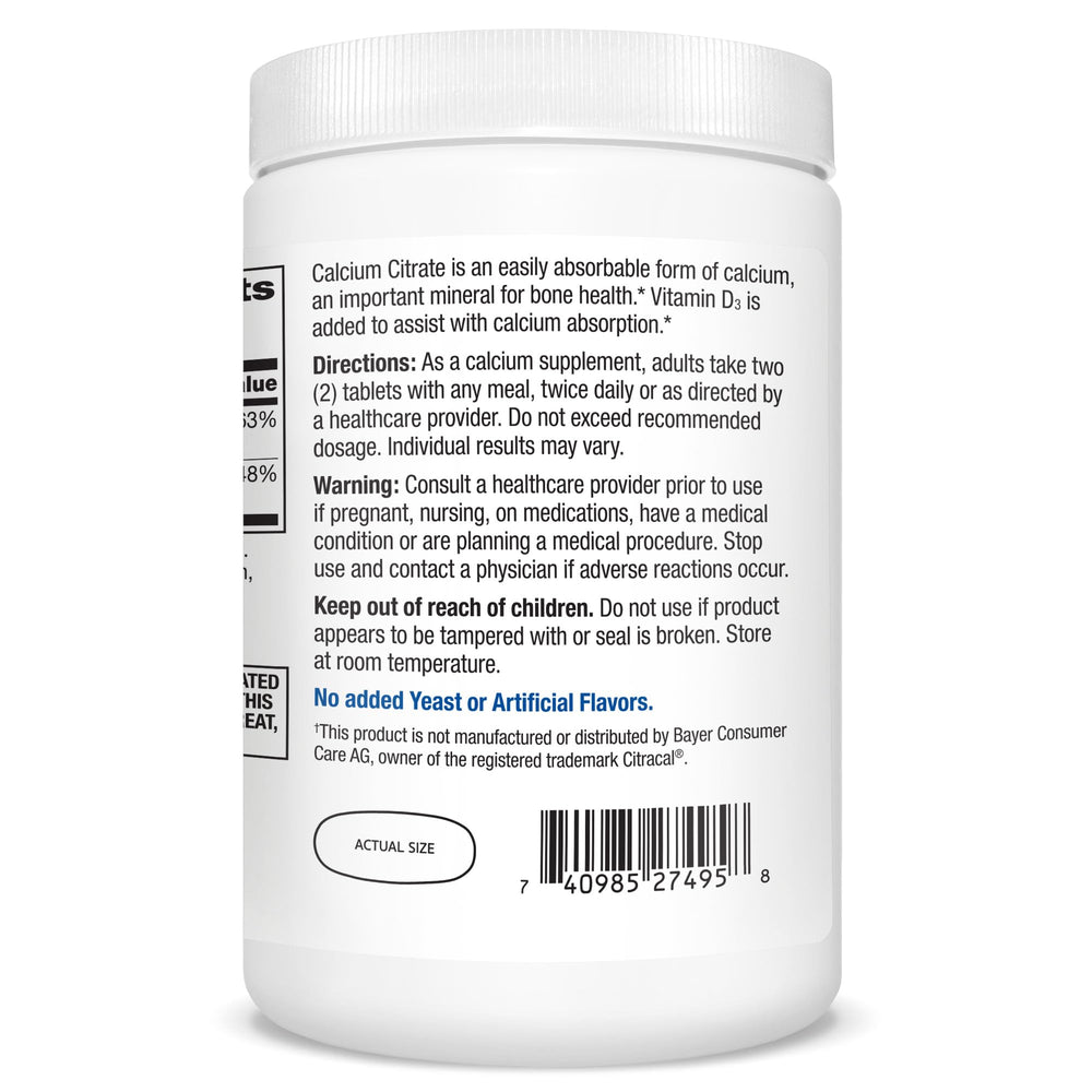 Packaging visual of 21st Century Calcium Citrate D3 Maximum emphasizing value size