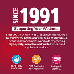 Two-tablet daily dosing concept with 21st Century branding.