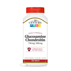 21st Century Glucosamine Chondroitin triple-strength bottle for joint support in daily routines.