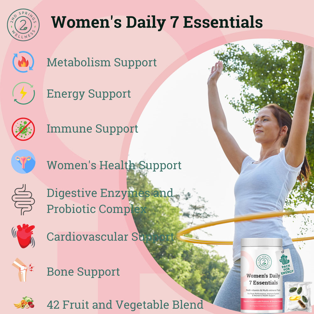 2nd Springs Daily 7 Essentials pack image highlights all-in-one solution for on-the-go women