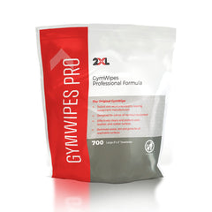 2XL GymWipes bucket refill with large towelettes for gym cleaning.