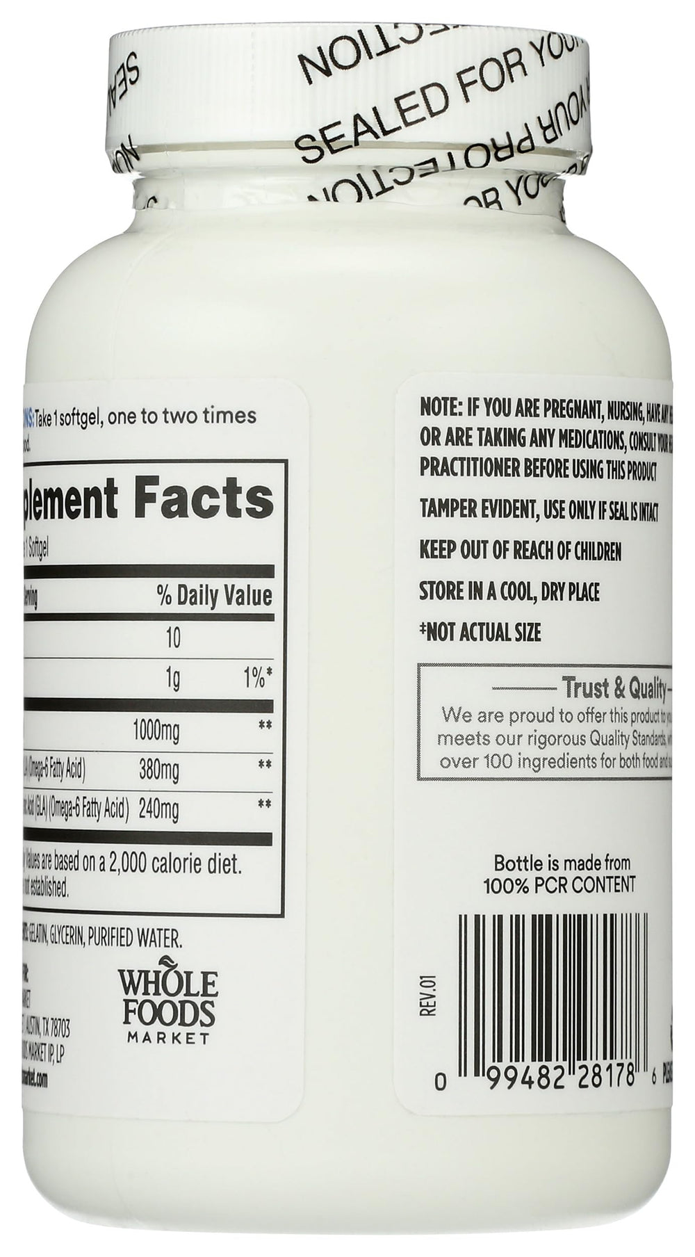 Closeup of 365 Borage Oil softgels highlighting premium quality capsules