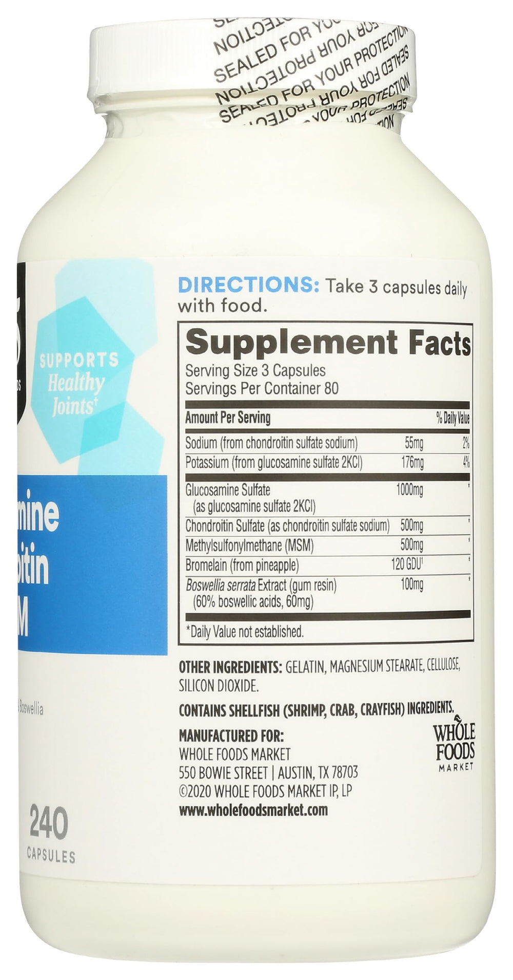 365 by Whole Foods Market capsules closeup emphasizes easy-to-swallow design