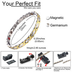 38 titanium magnetic bracelet for women in gold close-up, stylish design