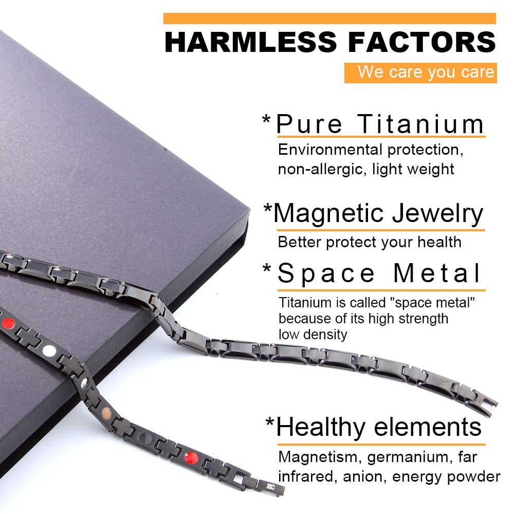 Back view of 38 titanium magnetic cross necklace in black