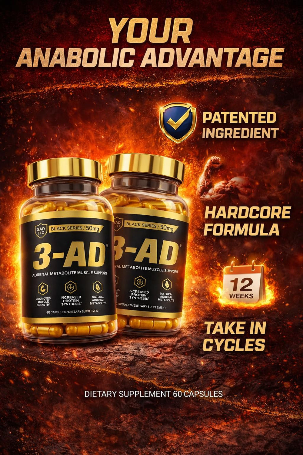 Serving card shows 50 mg dose, emphasizing consistency in dosing.