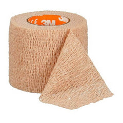3M Coban wrap 2in x 5yds pack demonstrates self-adhesion for secure dressings.