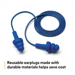 Soft washable polymer material of 3M UltraFit ear plugs ready for reuse