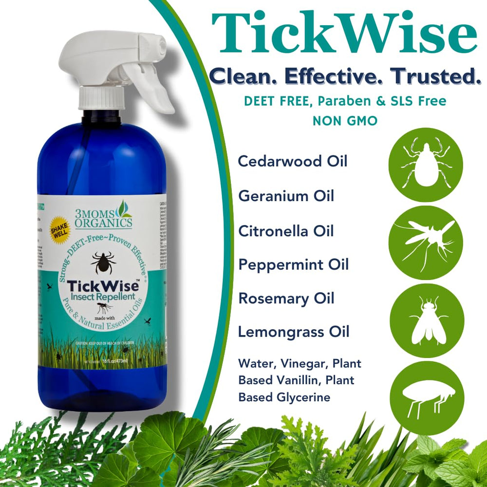 3MOMS TickWise 32oz bottle for travel, camping, gardening.