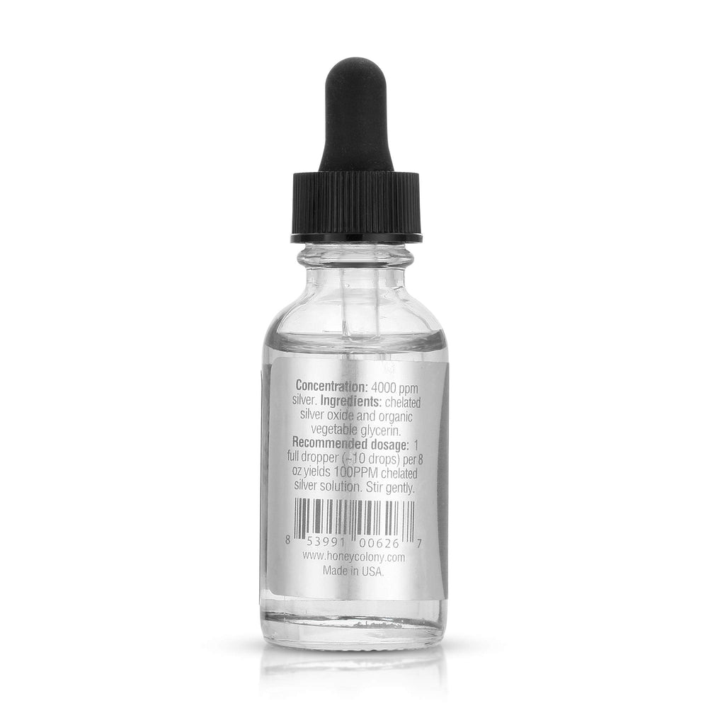 3rd Rock Essentials Silver Excelsior Serum dropper pour showing liquid concentrate for immune support