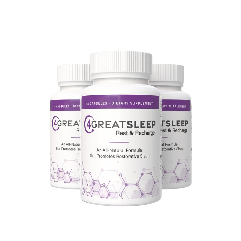 4GreatSleep bottle front view suggesting calm nights and natural sleep support