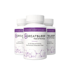 4GreatSleep bottle front view suggesting calm nights and natural sleep support