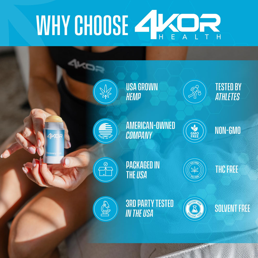 4KOR Shea butter and Arnica Montana image emphasizing gentle recovery touch.