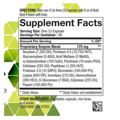 4Life Digestive Enzymes bottle back detailing ingredients for nutrient absorption.